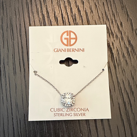 Giani Bernini Jewelry - Giani Bernini Sterling Silver Cubic Zirconia Cushion Halo Pendant Necklace